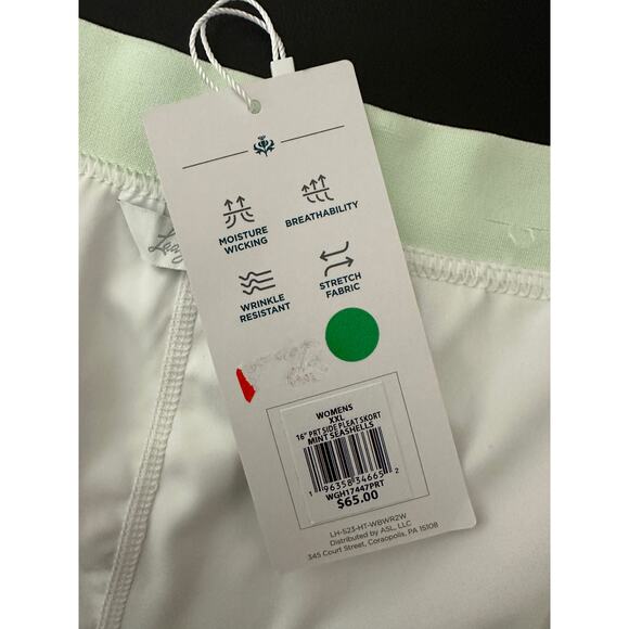 Lady Hagen Skirt Women XXL NWT Mint Green Seashells 16" Side Pleat Golf Skort - Picture 9 of 11